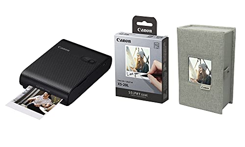 Canon SELPHY SQUARE QX10 Mini Fotodrucker mobil tragbar unterwegs PREMIUM KIT (quadratischer Druck 6,8 x 6,8cm m. Kleberückseite,...
