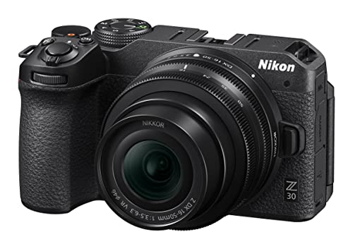 Nikon Z 30 Kit DX 16-50 mm 1:3.5-6.3 VR (20,9 MP, 11 Bilder pro Sekunde, Hybrid-AF mit Fokus-Assistent, ISO 100-51.200, 4K UHD Video...