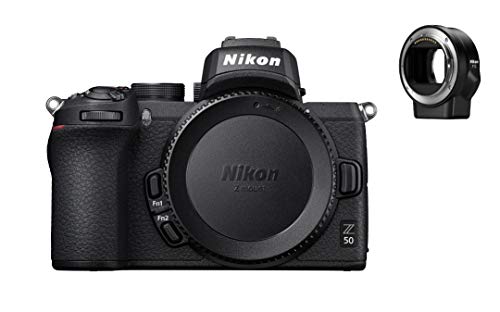 Nikon Z 50 Spiegellose Kamera im DX-Format mit Nikon FTZ-Adapter (20,9 MP, OLED-Sucher mit 2,36 Millionen Bildpunkten, 11 Bilder pro...