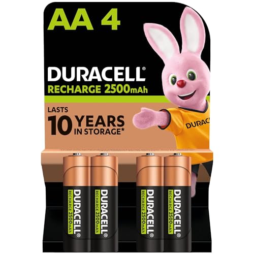 Duracell Akku AA, wiederaufladbare Batterien AA, Unsere Nr. 1 - längste Haltbarkeit pro Aufladung, vorgeladen, 4 Stück (1er pack)