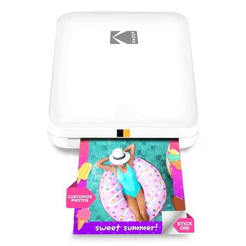 KODAK Step Slim Sofort-Smartphone-Fotodrucker - Tragbarer schlanker Farb-Mobilfotodrucker - Zink 2x3” Klebefotos - Drucken von iOS- &...