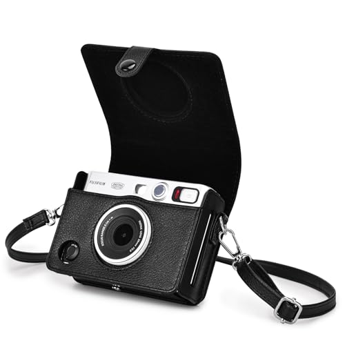 Rieibi Mini EVO Kameratasche, Vintage PU Leder Hülle Schutzhülle für Fujifilm Instax Mini EVO Sofortbildkamera mit abnehmbarem...