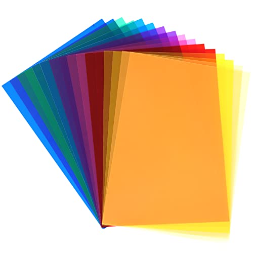 16 Stück Farbfolien Gel Filter Film Transparente Farben Professionel Farbige Farbkorrektur Fenster Folie Lampen für Foto grafie...