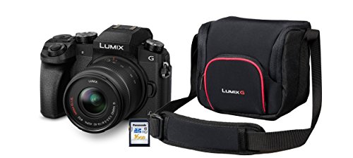 Panasonic Lumix G70KA Starterkit 16 MP, 4K Video, 7,5 cm (3 Zoll) Touchscreen, WiFi, NFC (inkl. 16 GB SD Karte und Tasche)