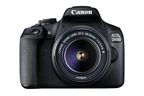 Canon EOS 2000D Spiegelreflexkamera - mit Objektiv EF-S 18-55 F3.5-5.6 III (24,1 MP, DIGIC 4+, 7,5 cm (3.0 Zoll) LCD, Display, Full-HD,...