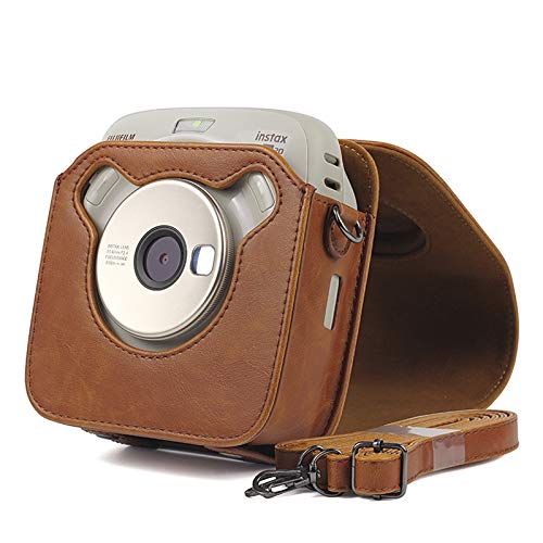Kameratasche Schutzhülle Kamera Zubehör für Fujifilm Instax SQUARE SQ20 Sofortbildkamera(PU-Leder, Vintage), Braun