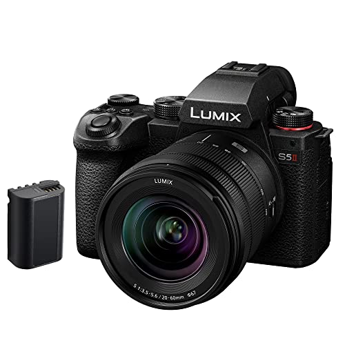 Panasonic LUMIX DC-S5 II Spiegellose Vollformat Kamera mit 20–60 mm F3,5–5,6 Objektiv, 4K 60p und 6K 30p, Flip-Screen, WLAN,...