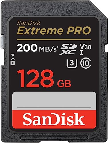 SanDisk Extreme PRO SDXC UHS-I Speicherkarte 128 GB (V30, Übertragungsgeschwindigkeit 200 MB/s, U3, 4K UHD Videos, SanDisk...