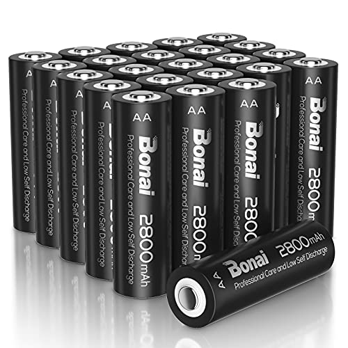 BONAI Akku AA 2800mAh 24 Stück Wiederaufladbare Batterien hohe Kapazität 1,2V Mignon AA Accu NI-MH Aufladbare Akkubatterien HR6...