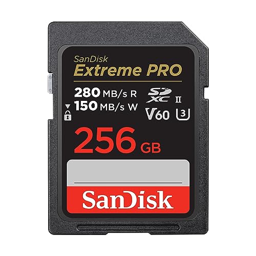 SanDisk Extreme PRO SDXC UHS-II Speicherkarte V60 256 GB (280 MB/s, 6K, 4K UHD, U3, C10, Rescue PRO Deluxe)