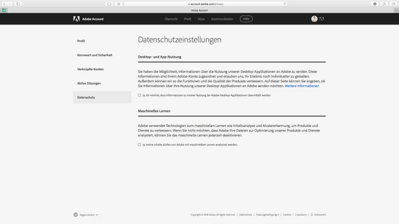 datenschutz panne adobe creative cloud