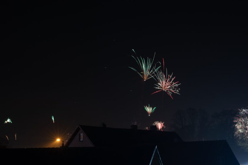 Silvester-Feuerwerk fotografieren 85mm Brennweite